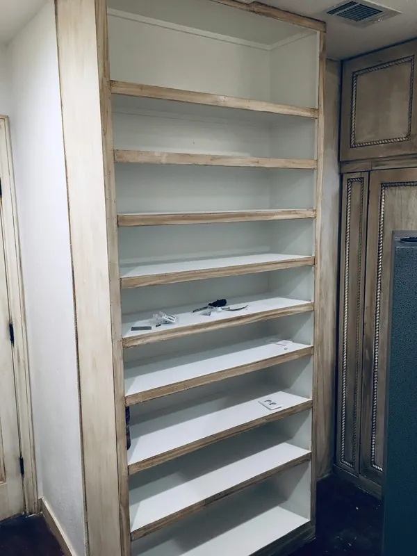 Built-in closet shelving