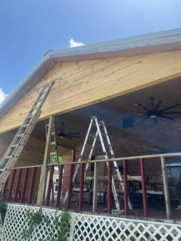 Roof going on