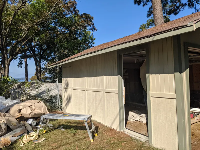 After: two-tone cream and sage