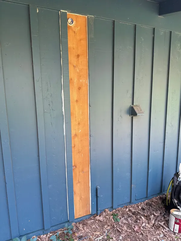 Siding board replaced before paint